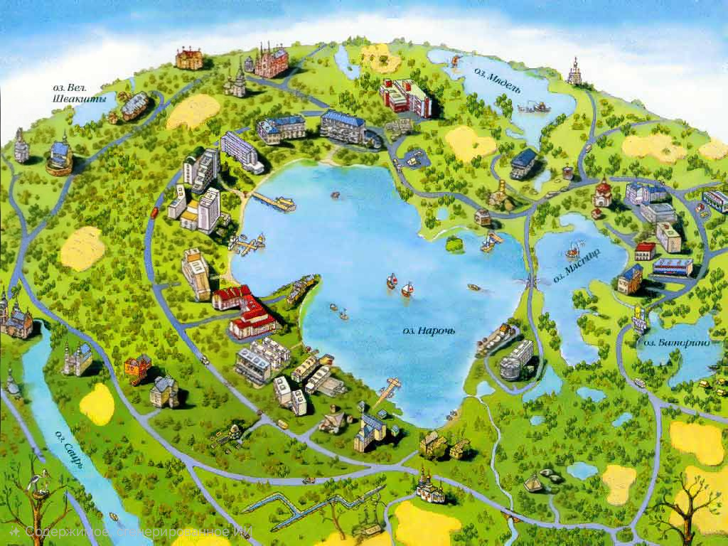 Карта Нарочанского края со станциями